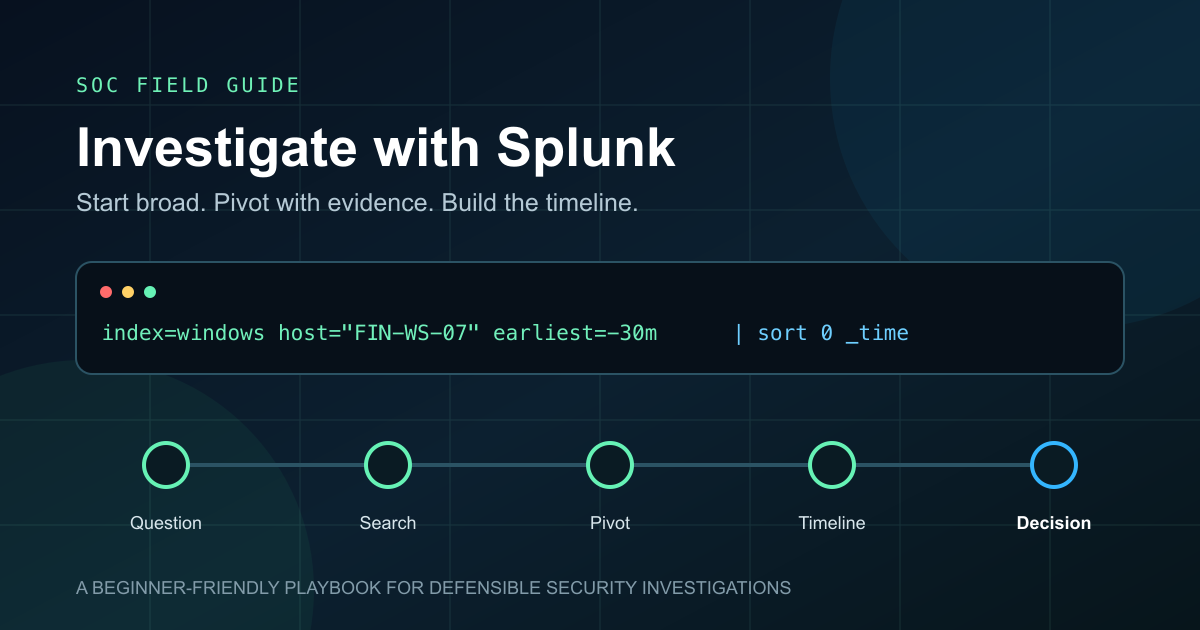 Your First SOC Investigation in Splunk: Find the Logs, Then Follow the Alert
